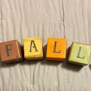 Colorful Wooden FALL Blocks